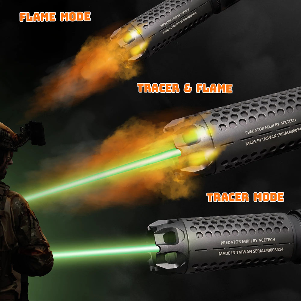 Acetech Predator Mk Iii Airsoft Quick Release Tracer With Muzzle Flash