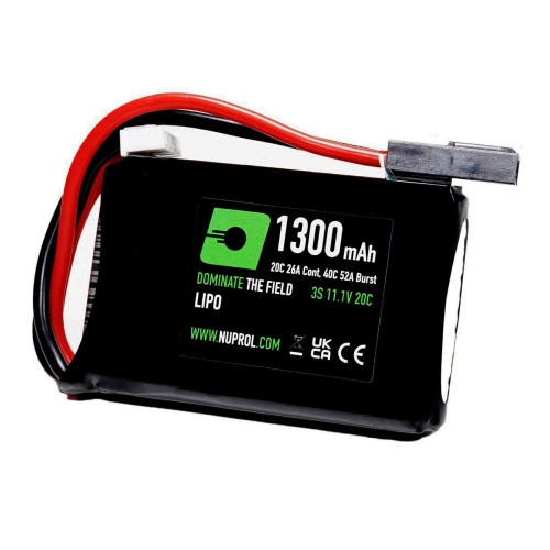 Nuprol Power 1300mah 11.1v 20c LiPo PEQ Box Battery - Mini Tamiya