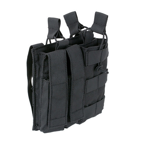 8Fields Double M4 Magazine & Double Pistol Magazine MOLLE Pouch - Black