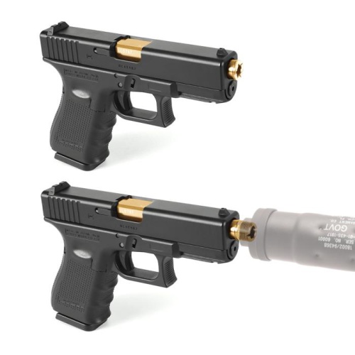 LayLax NINE BALL Tokyo Marui Glock 19 Non-Recoiling 2 Way Fixed Outer Barrel - Silver