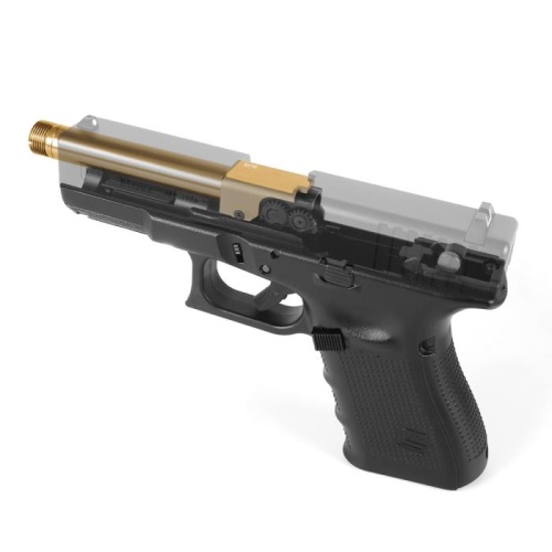 LayLax NINE BALL Tokyo Marui Glock 19 Non-Recoiling 2 Way Fixed Outer Barrel - Gold